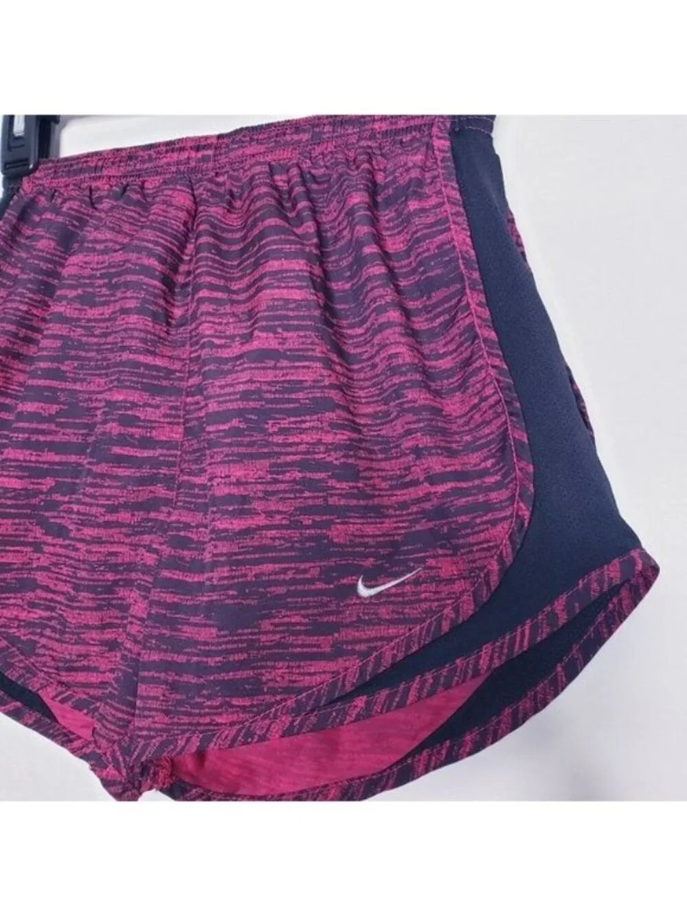 Nike Pink & Black Static Print Athletic Pull On Running Shorts Women's Size XS